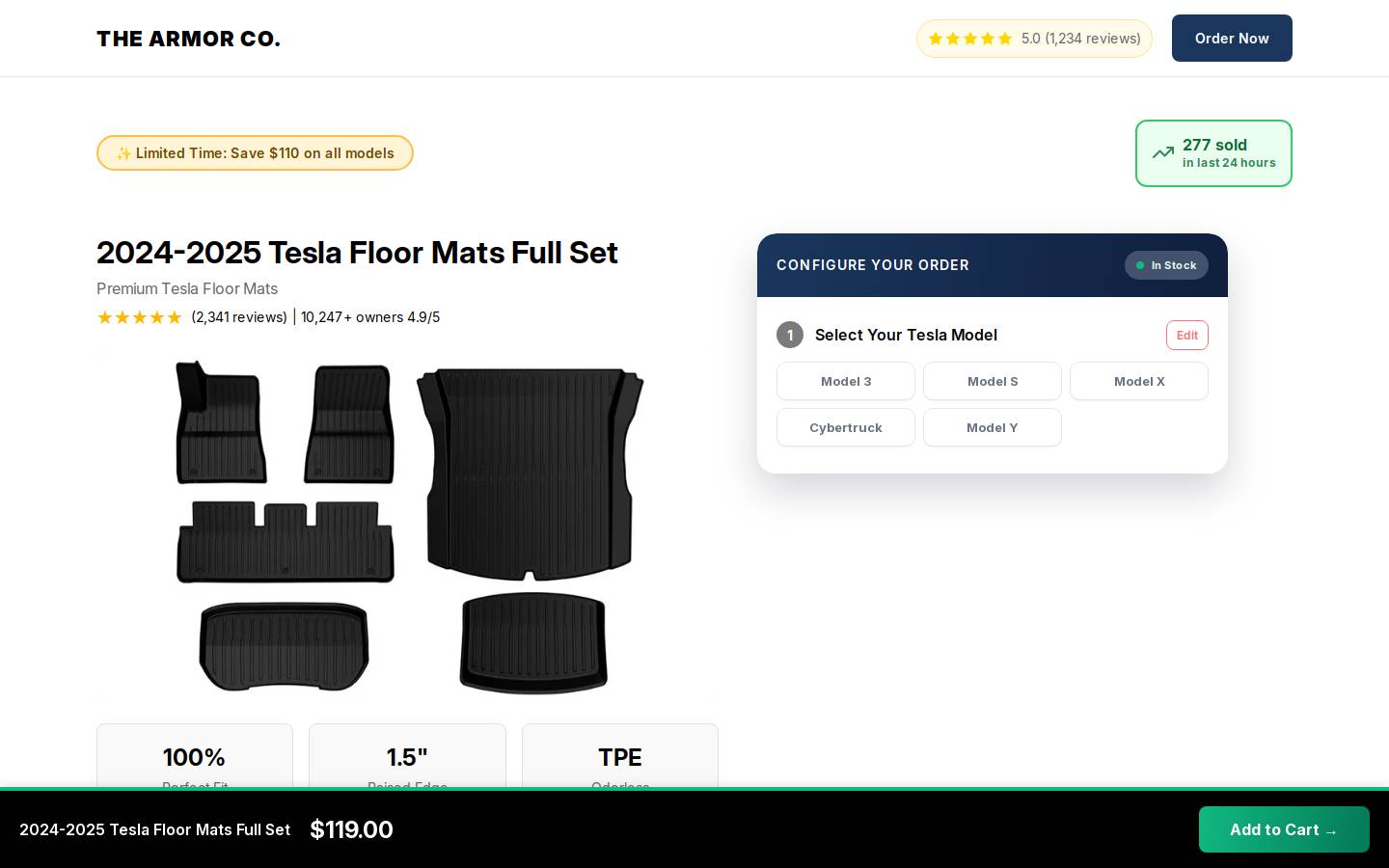 thearmorco.com homepage screenshot