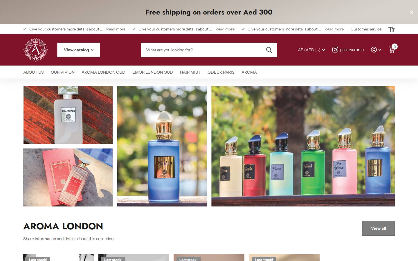 thearomagallery.com homepage screenshot