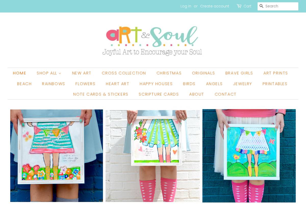 theartandsoulshop.com homepage screenshot