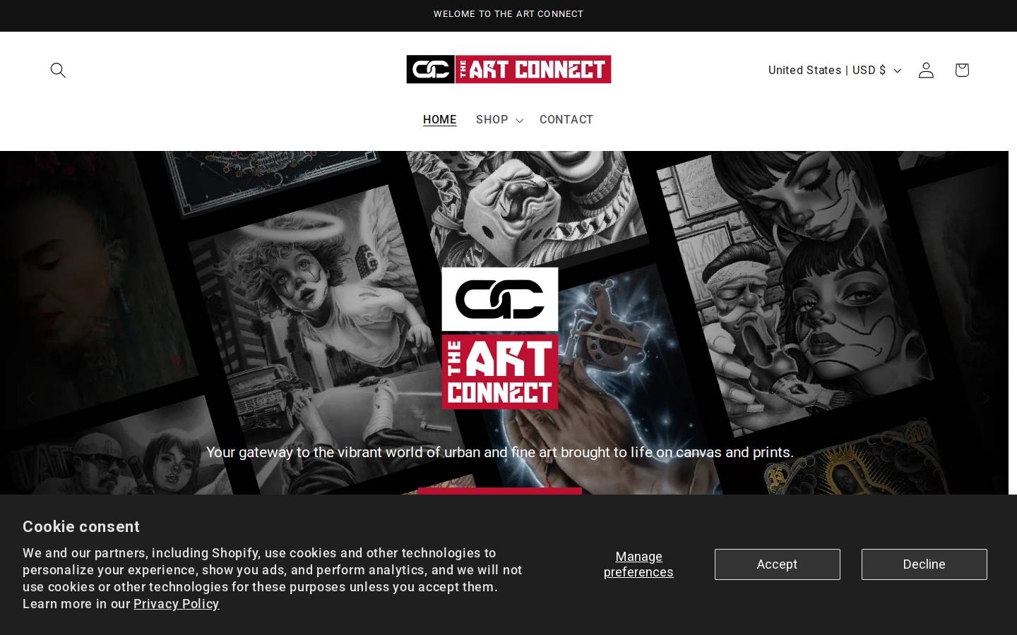 theartconnect.com homepage screenshot