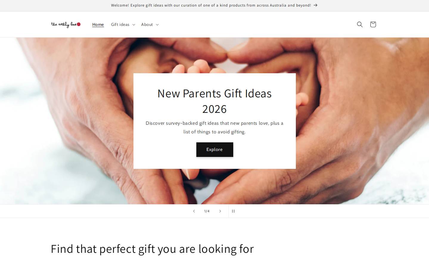 The Arthly Box homepage screenshot