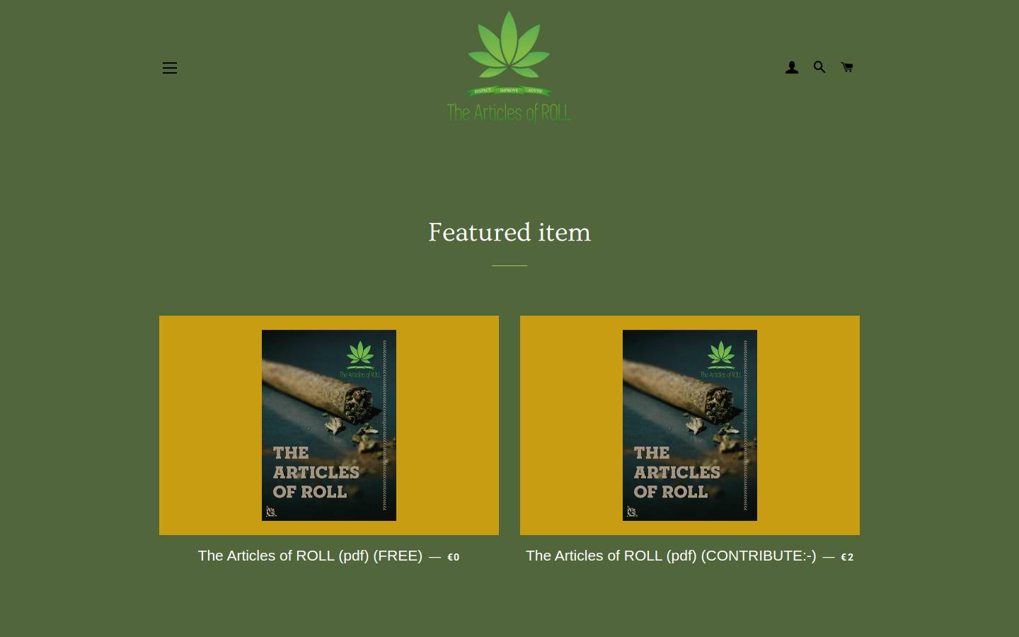 thearticlesofroll.com homepage screenshot