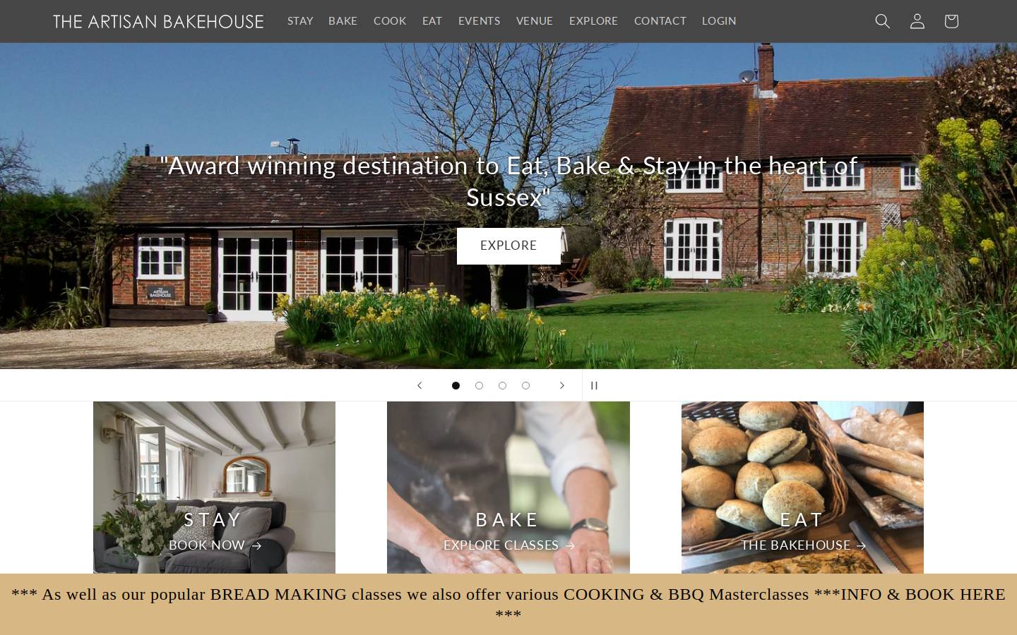theartisanbakehouse.com homepage screenshot