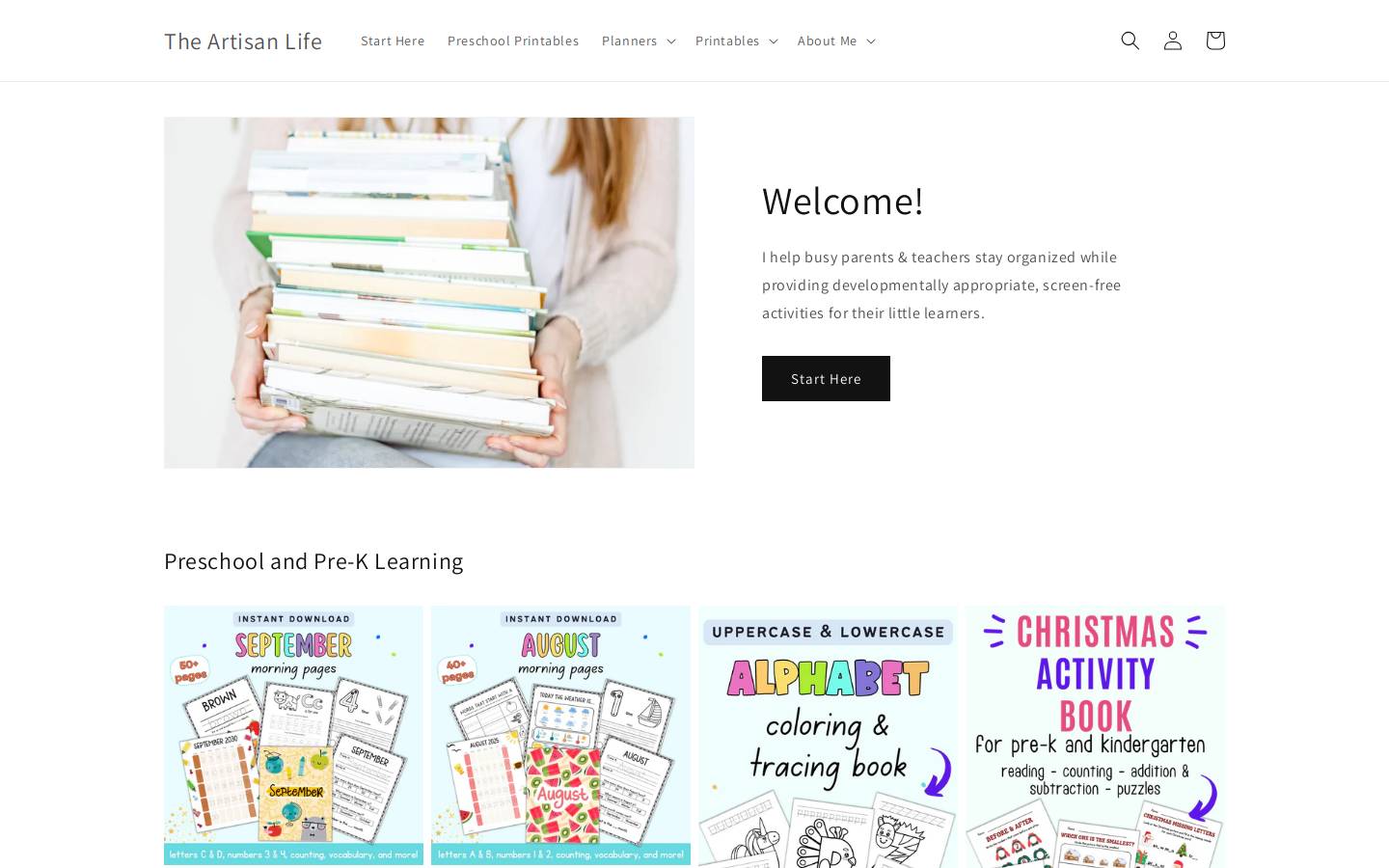 theartisanlife.com homepage screenshot