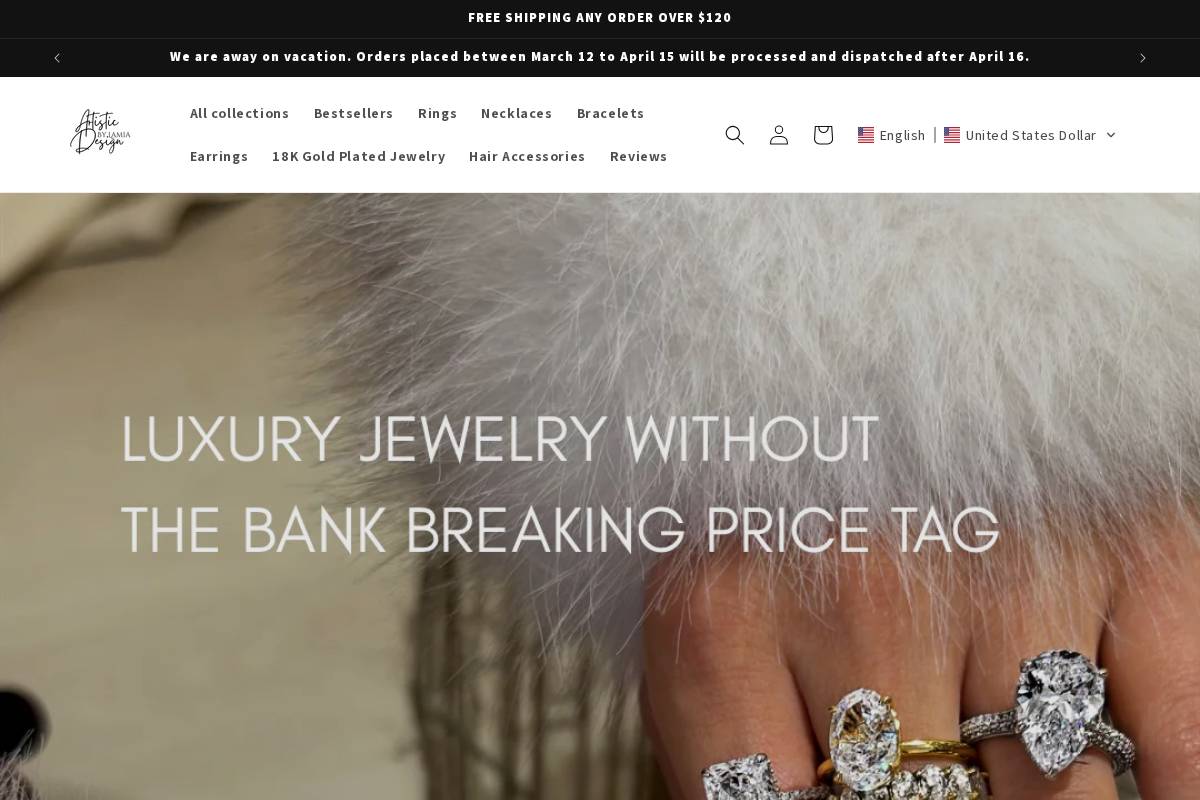 theartisticdesign.com homepage screenshot