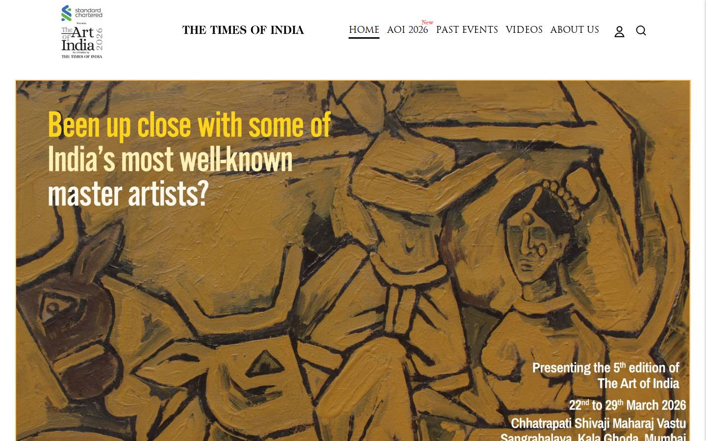 theartofindia.in homepage screenshot