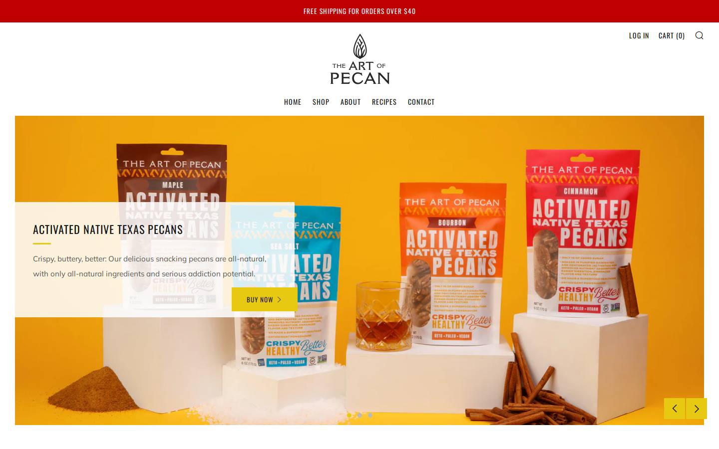 theartofpecan.com homepage screenshot