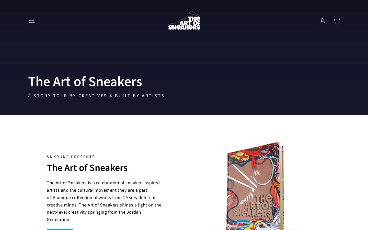 theartofsneakers.com homepage screenshot