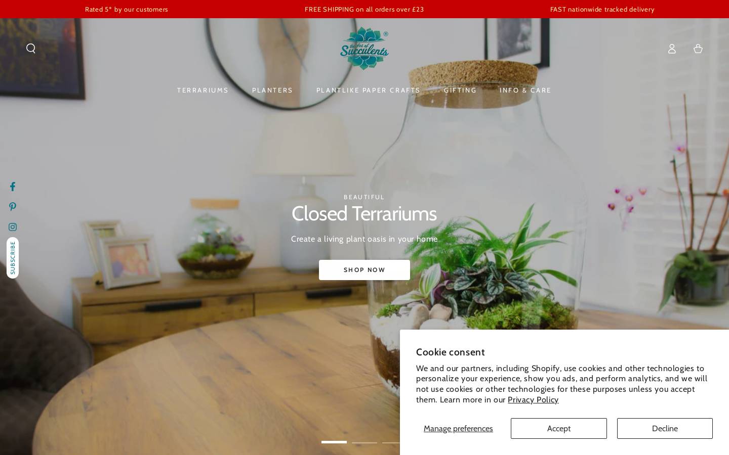 theartofsucculents.com homepage screenshot
