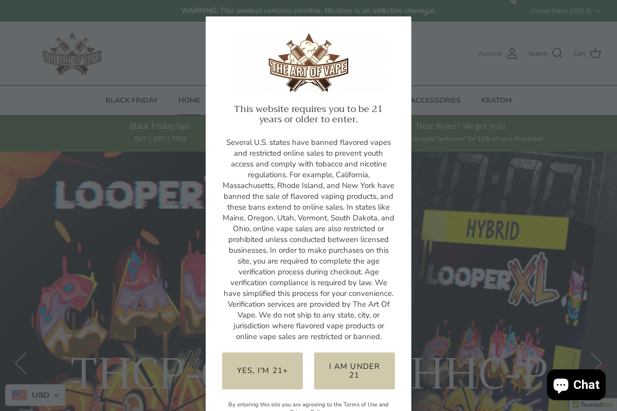 THE ART OF VAPE homepage screenshot