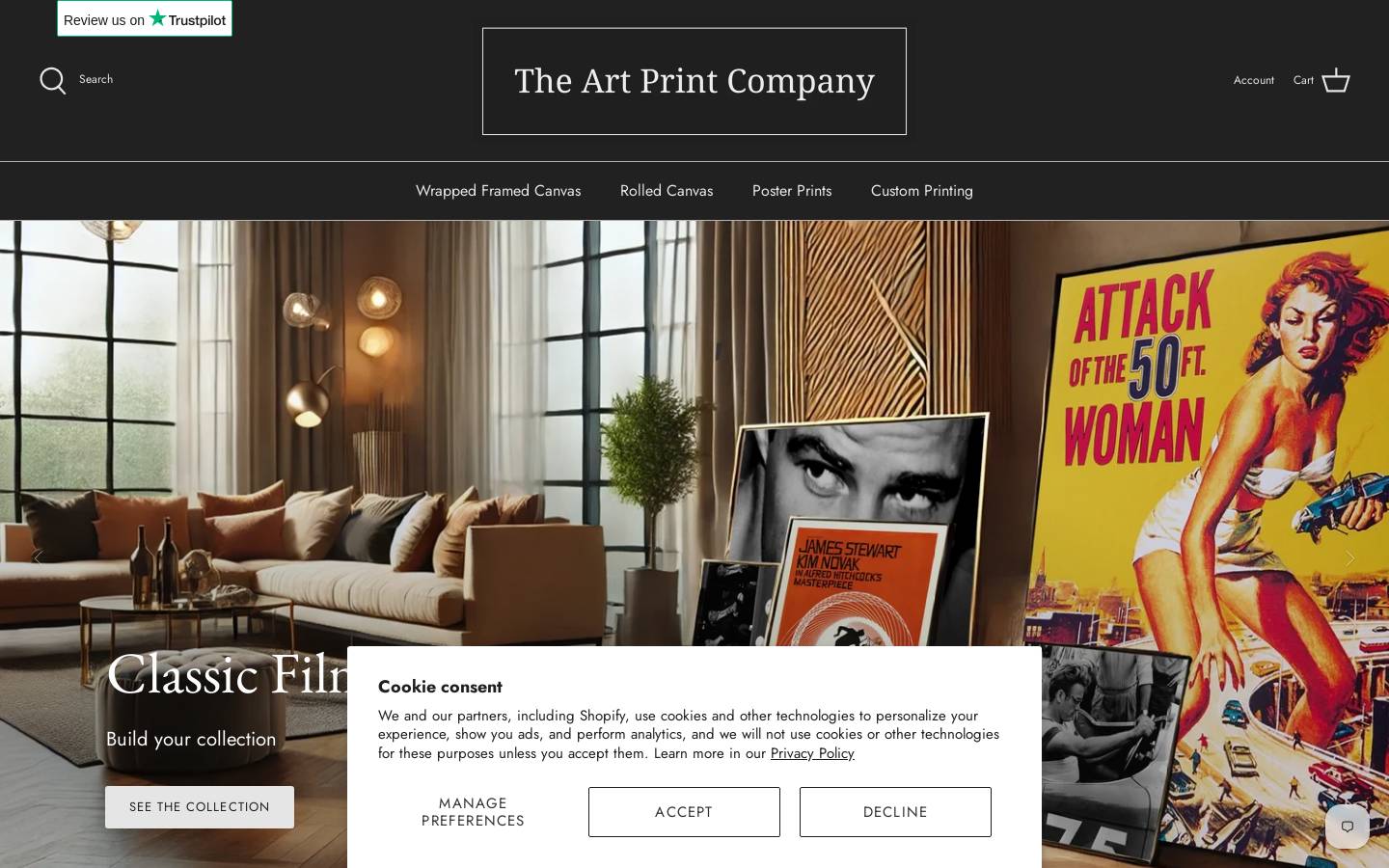 The Art Print Company homepage screenshot