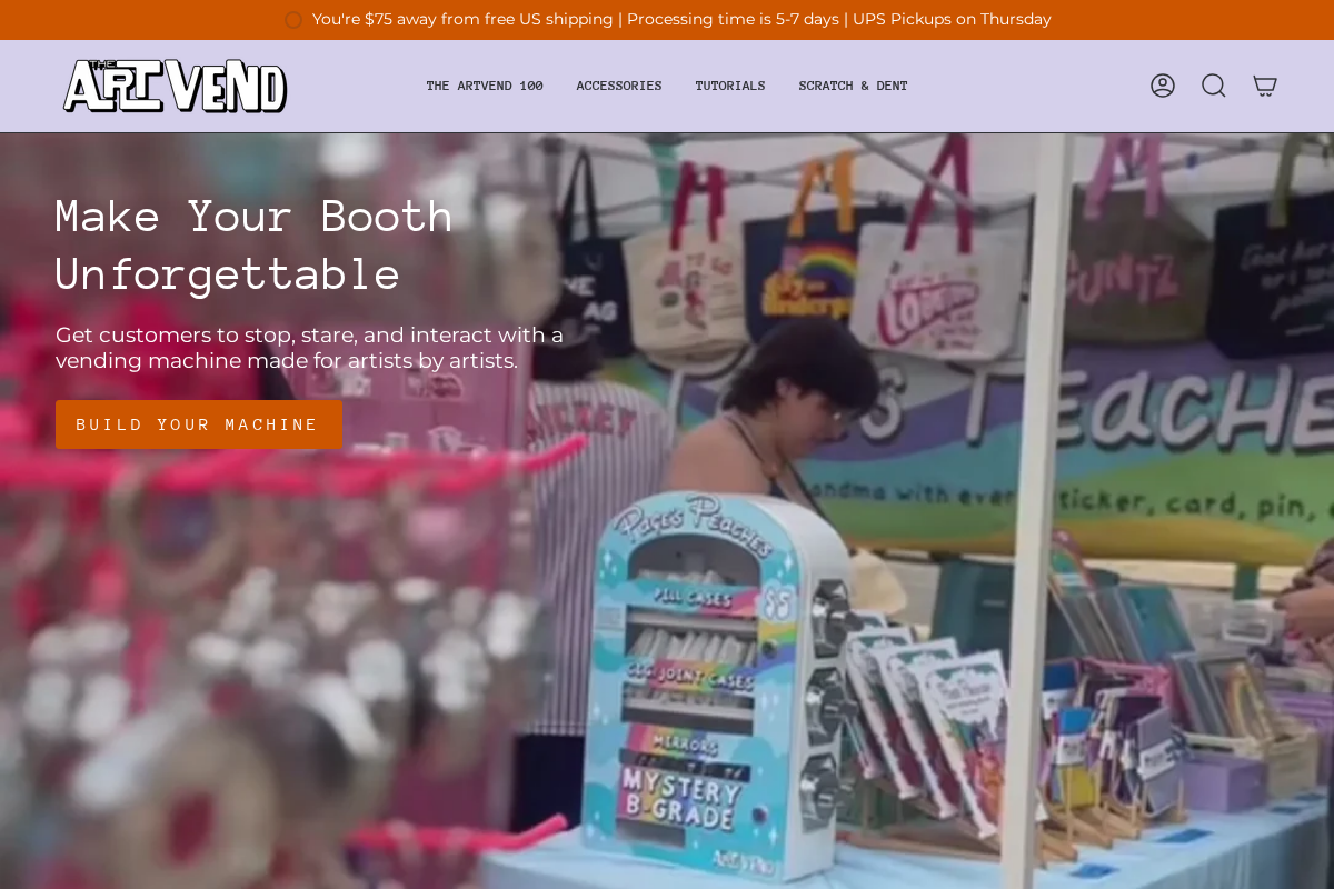 ArtVend homepage screenshot