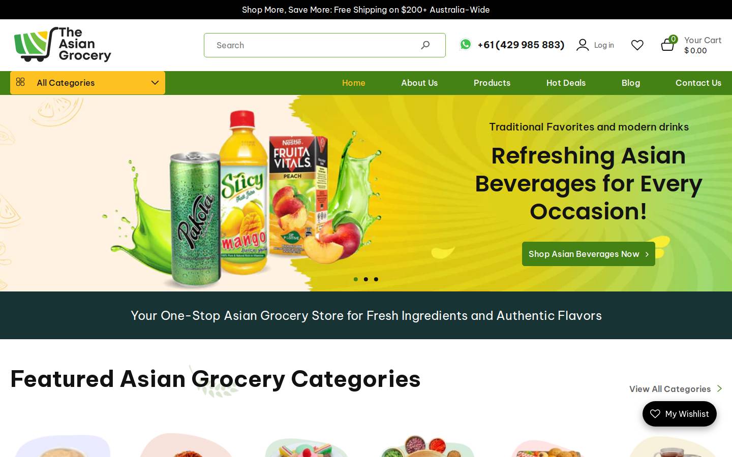 theasiangrocery.com.au homepage screenshot