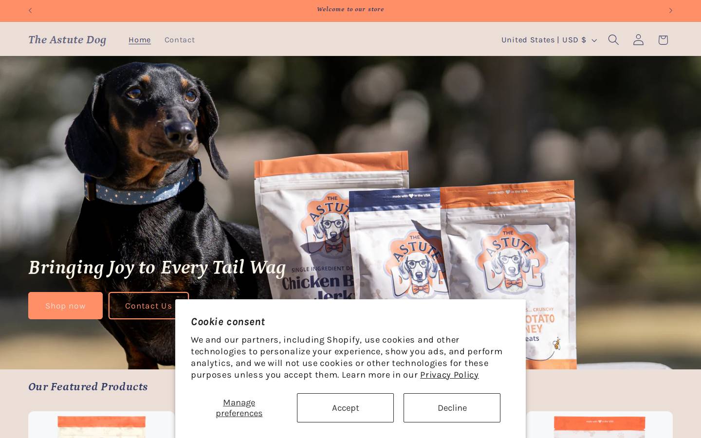 theastutedog.com homepage screenshot