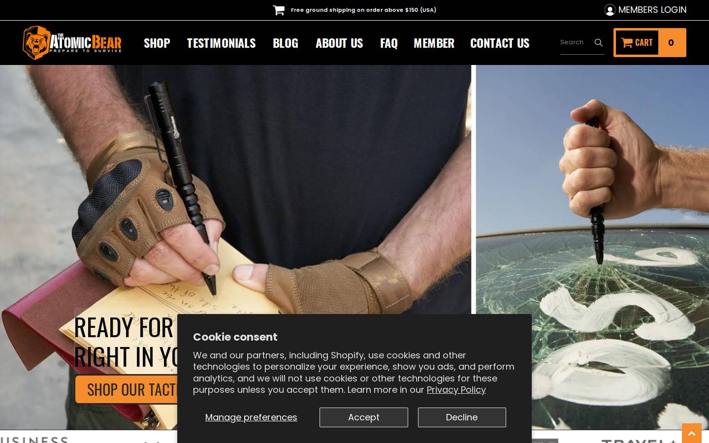 Theatomicbear homepage screenshot