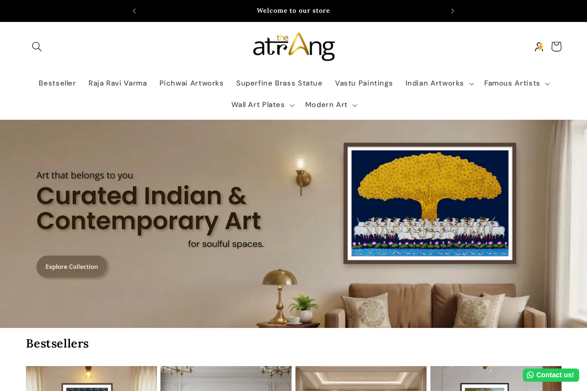 The Atrang homepage screenshot