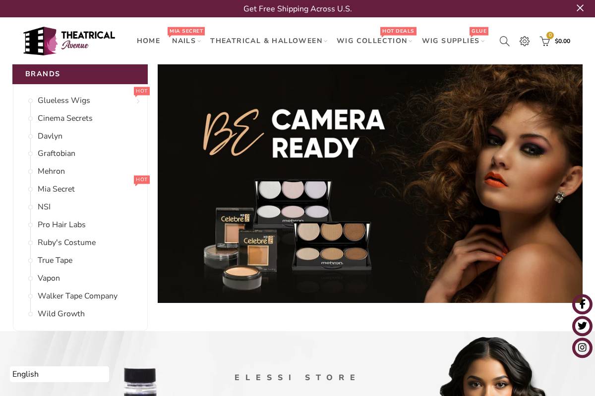 Theatrical avenue homepage screenshot