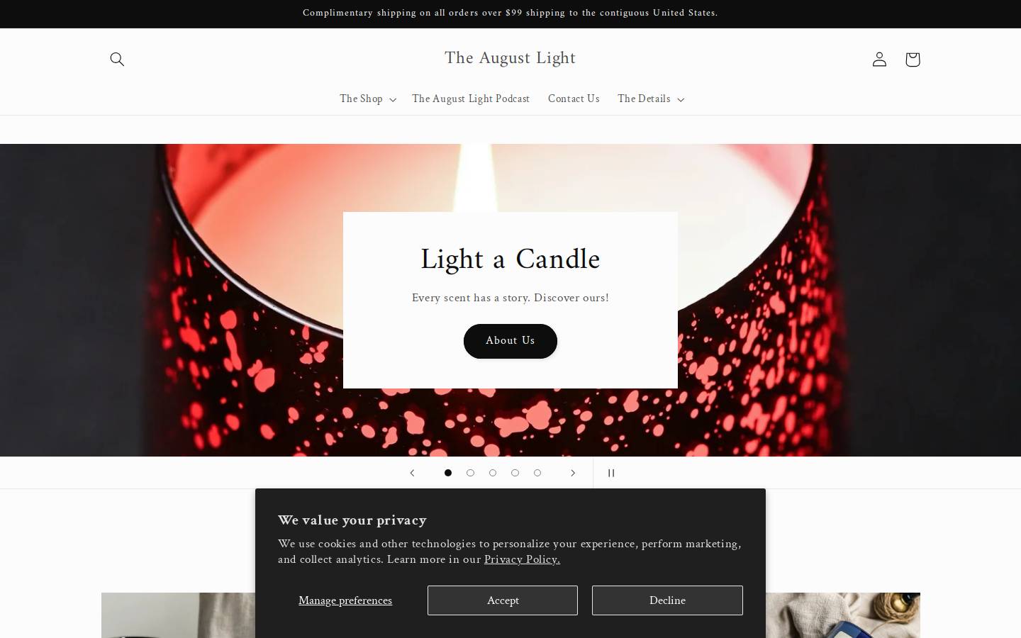 theaugustlight.com homepage screenshot