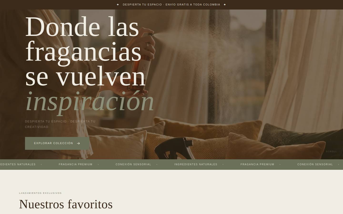 theauraessence.co homepage screenshot