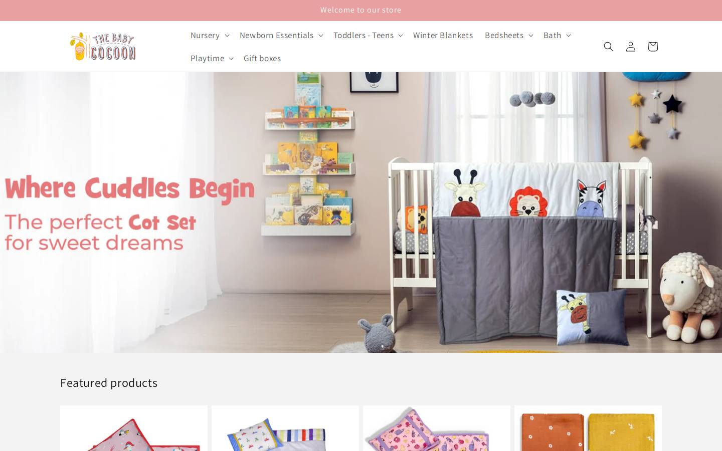 thebabycocoon.in homepage screenshot