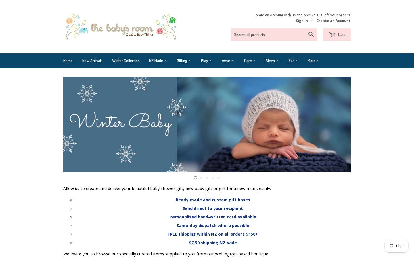 thebabysroom.co.nz homepage screenshot