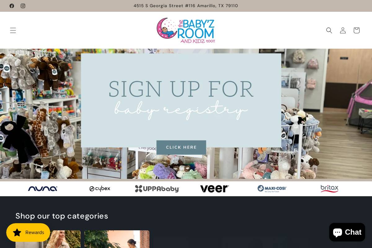 thebabyzroom.com homepage screenshot