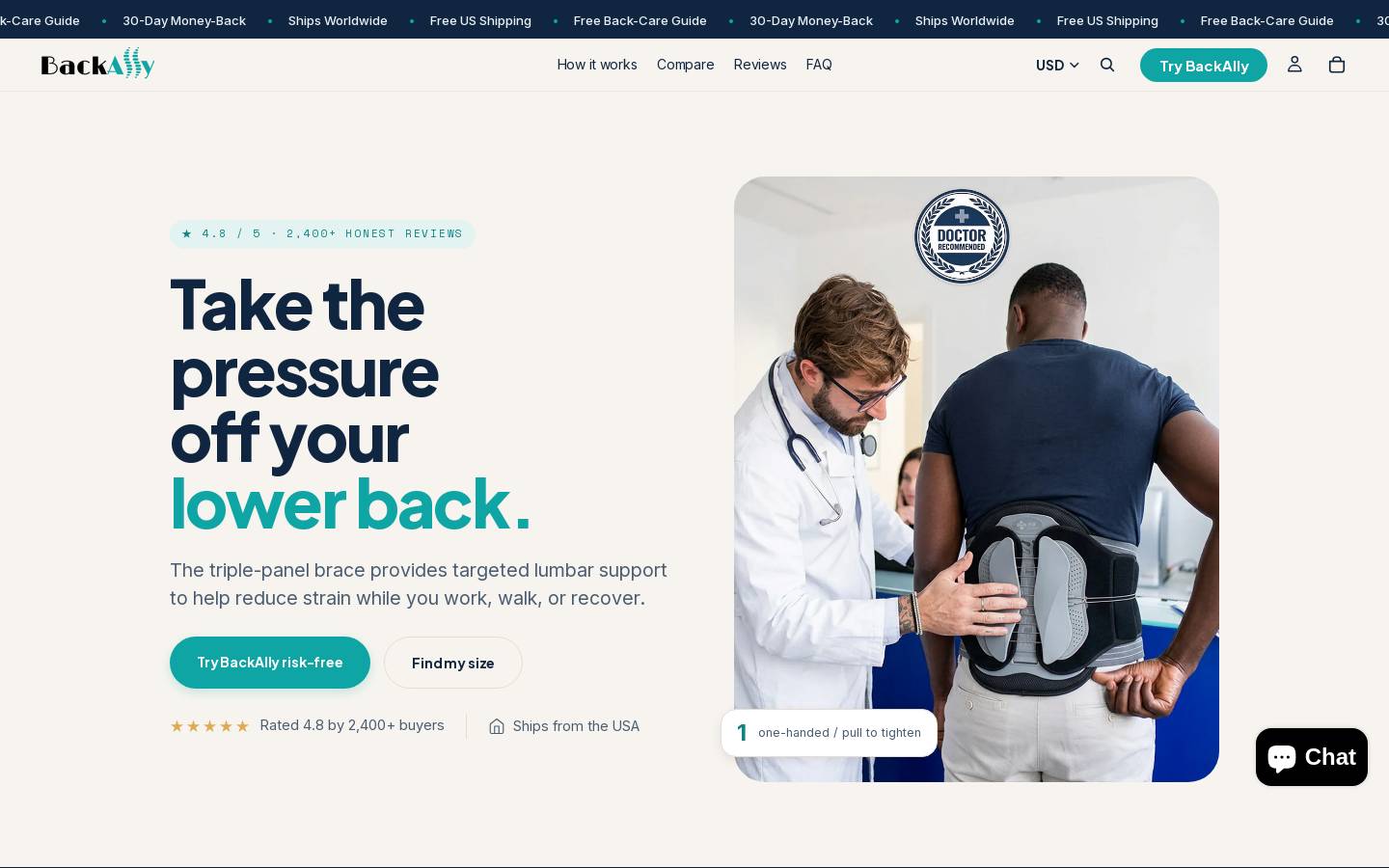 thebackally.com homepage screenshot