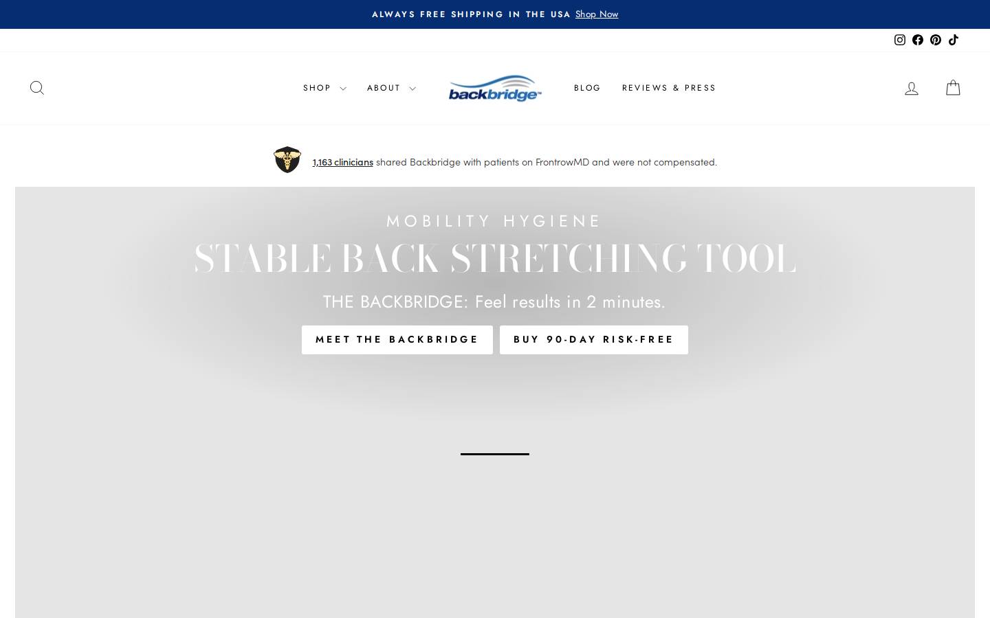 thebackbridge.com homepage screenshot