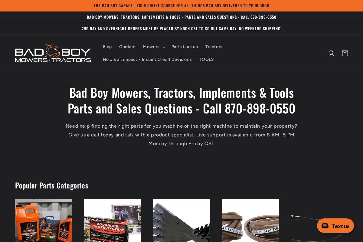 The Bad Boy Garage homepage screenshot