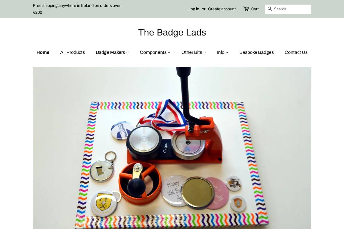 thebadgelads.ie homepage screenshot