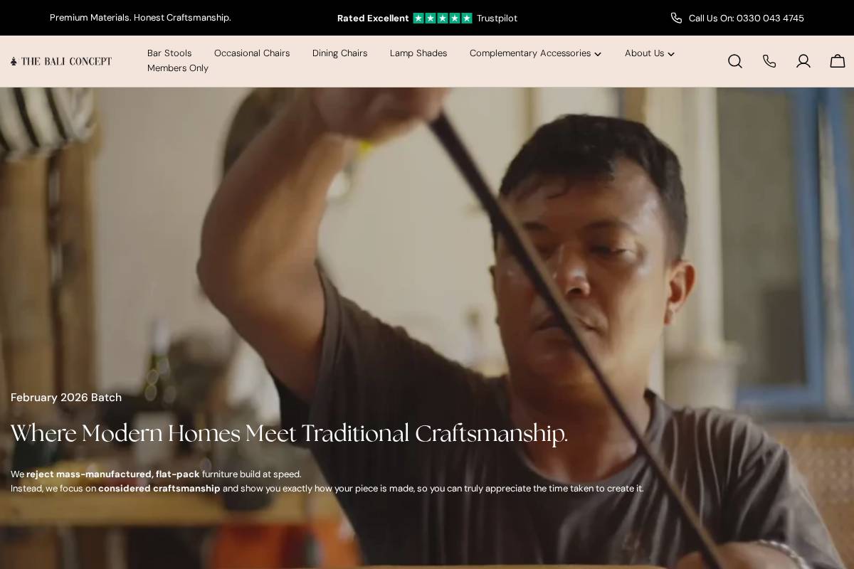The Bali Concept homepage screenshot