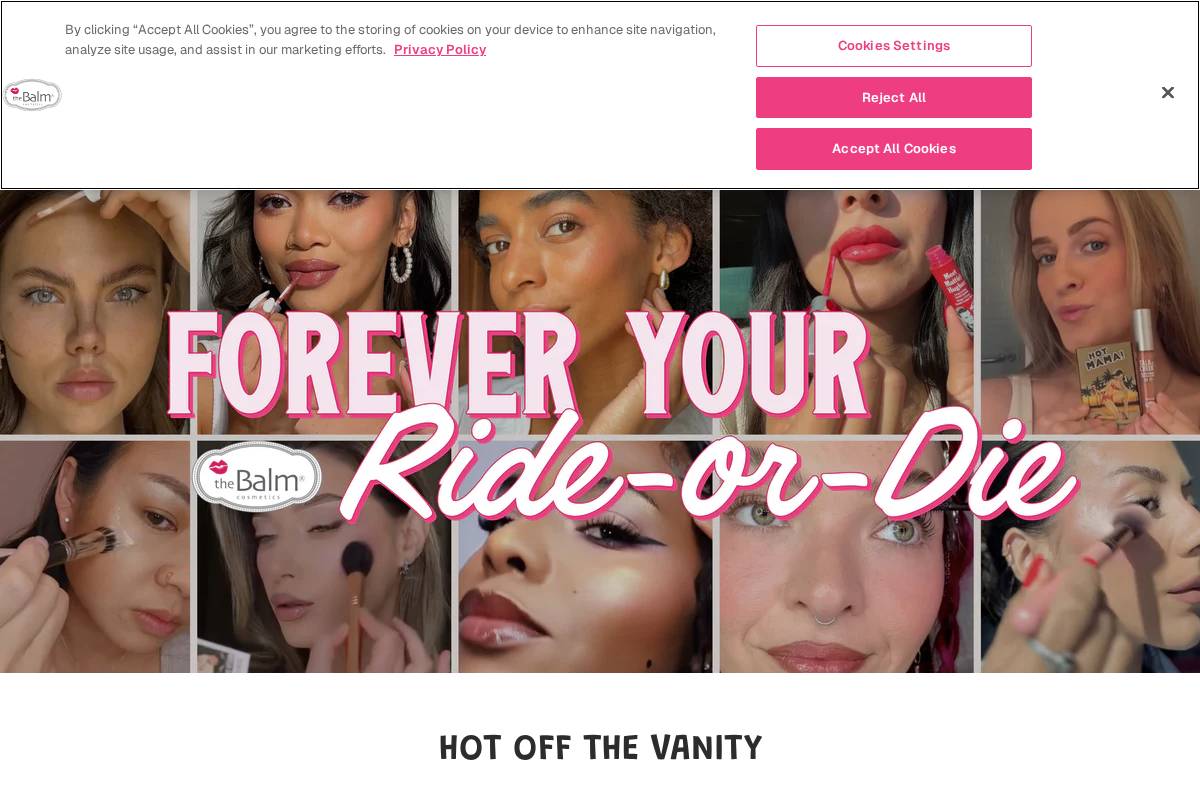 theBalm homepage screenshot