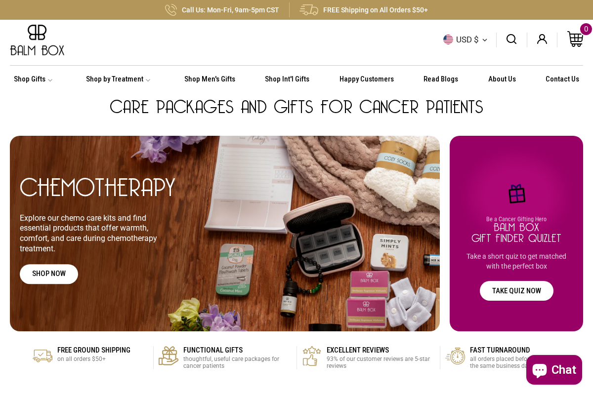 The Balm Box homepage screenshot
