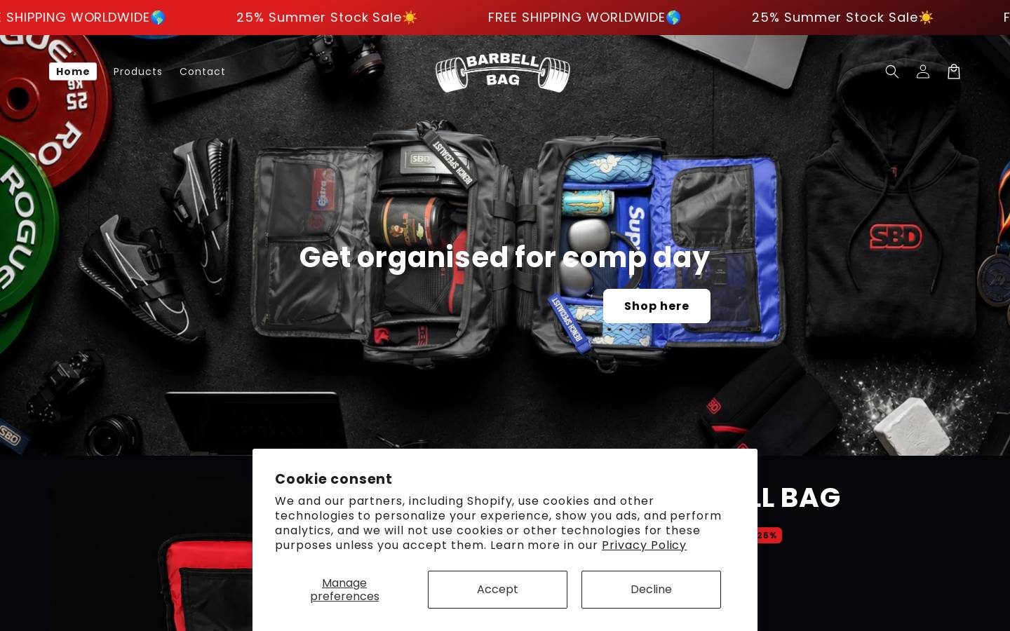 thebarbellbag.com homepage screenshot