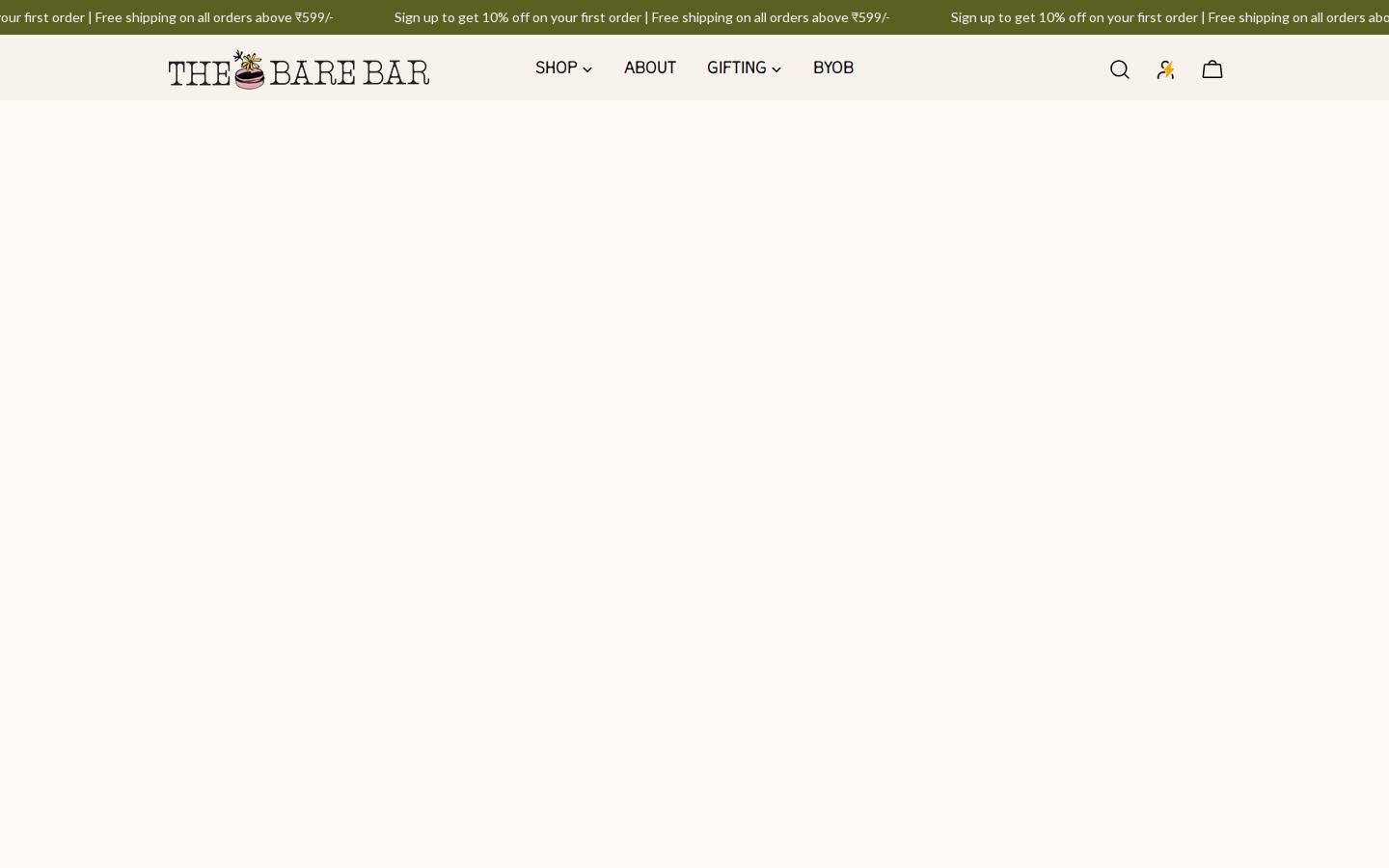 thebarebar.in homepage screenshot