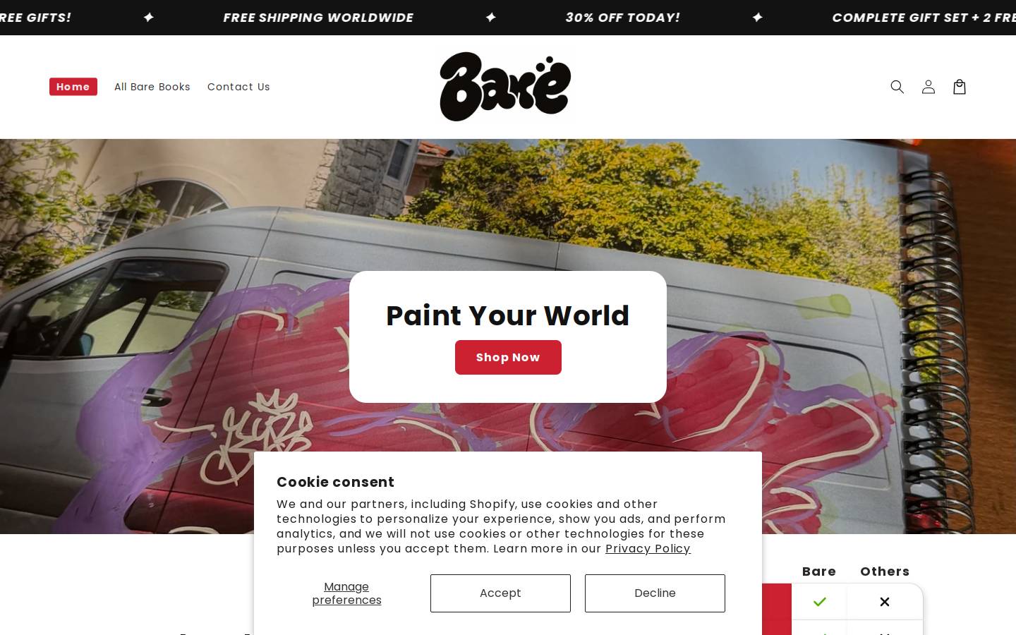 Thebarebooks homepage screenshot