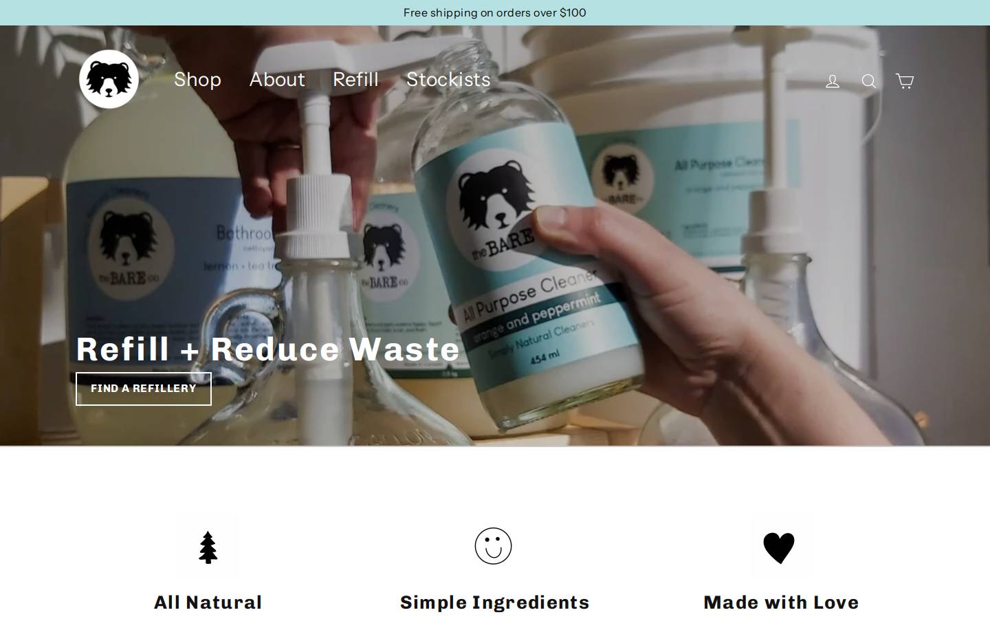 thebarecompany.ca homepage screenshot