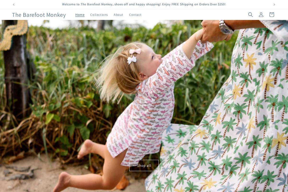 thebarefootmonkey.com homepage screenshot