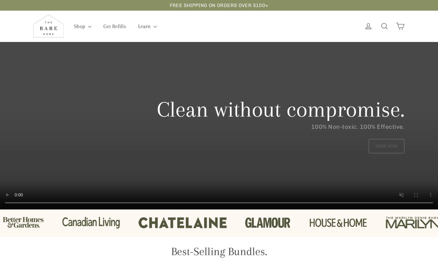 thebarehome.ca homepage screenshot