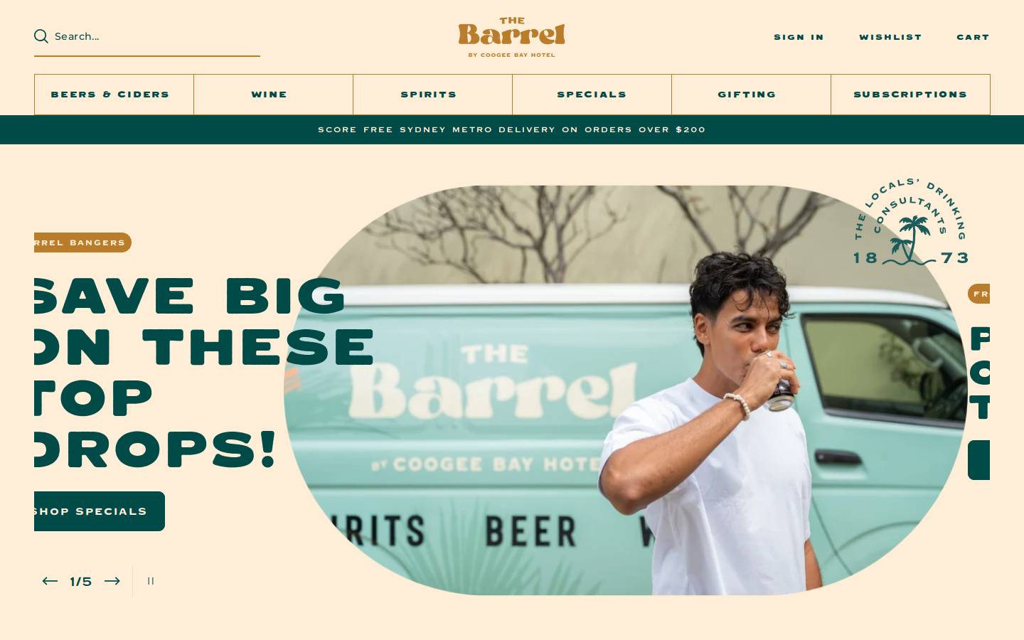 thebarrel.au homepage screenshot