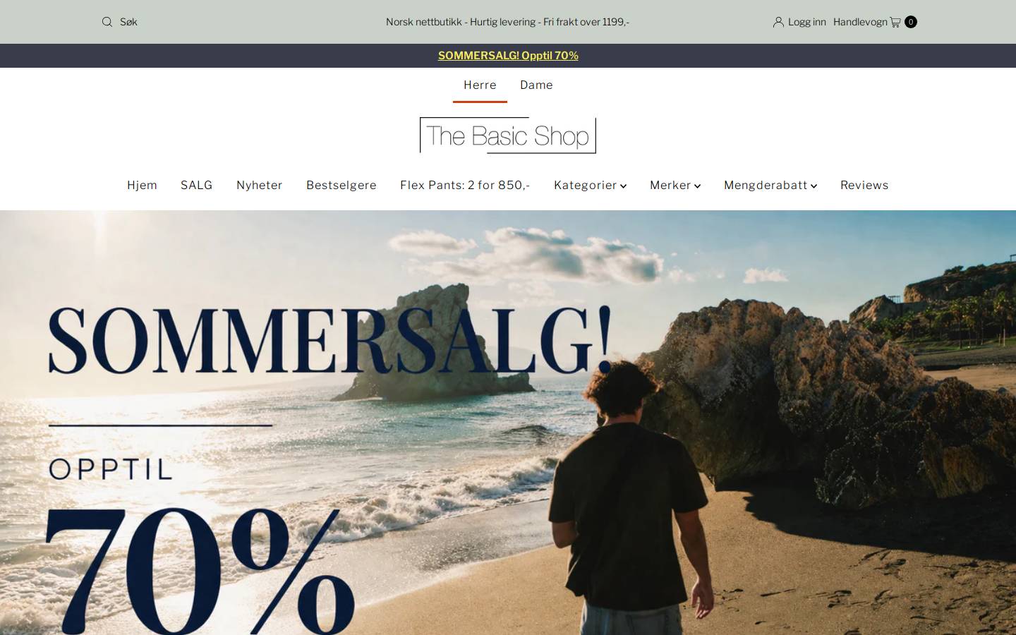 Thebasicshop homepage screenshot