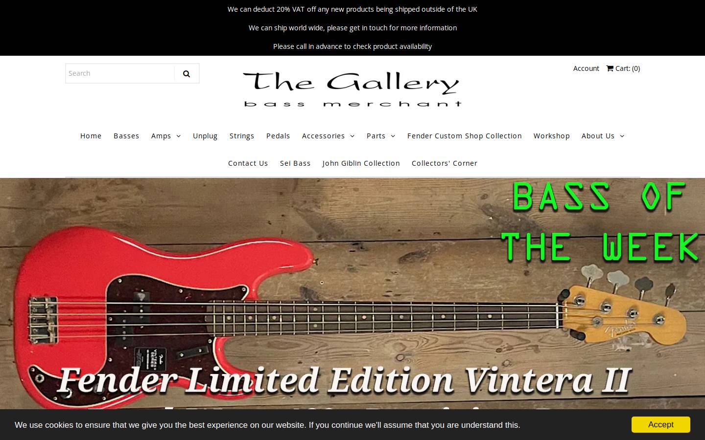thebassgallery.com homepage screenshot
