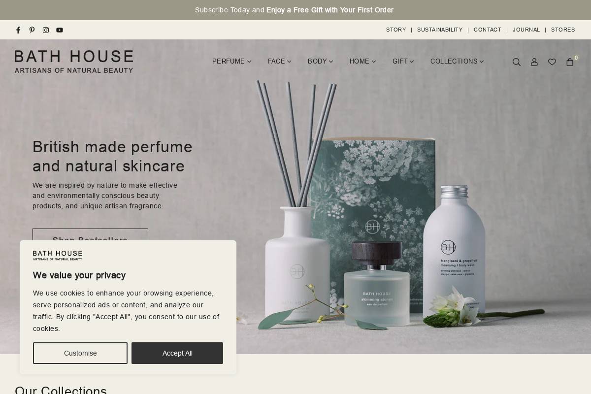 Bath House homepage screenshot