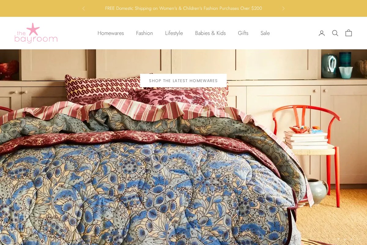 The Bay Room homepage screenshot