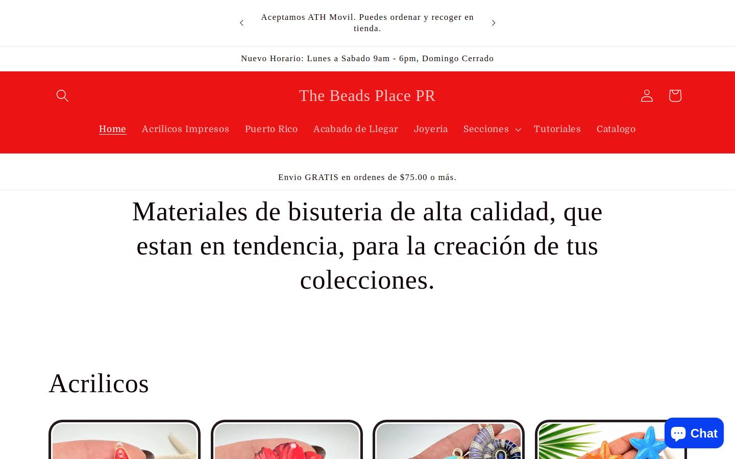thebeadsplace.com homepage screenshot