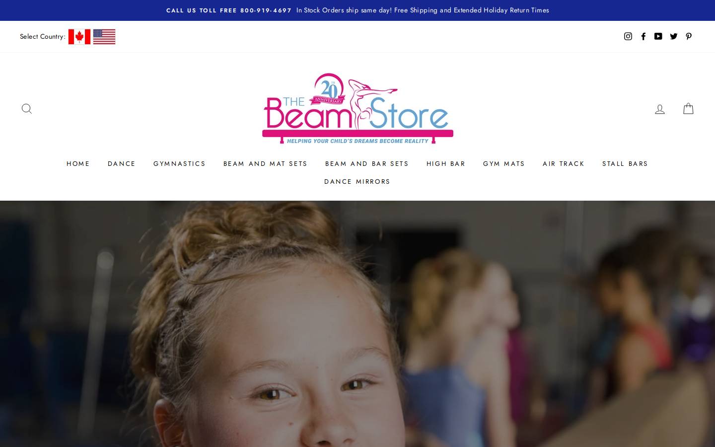 The Beam Store homepage screenshot