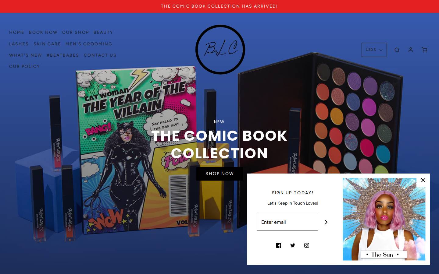 thebeatlashco.com homepage screenshot