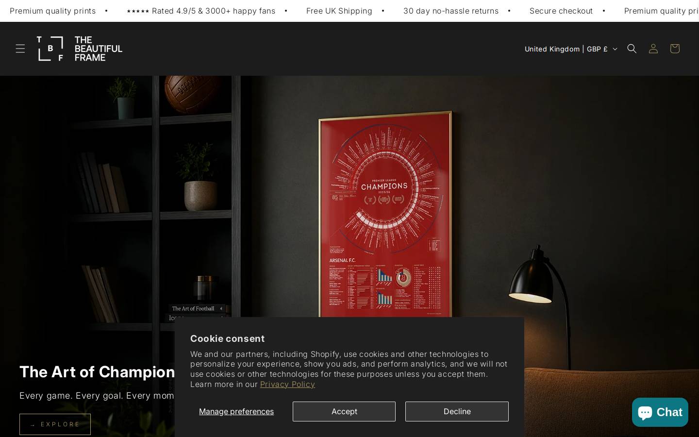 Thebeautifulframe homepage screenshot