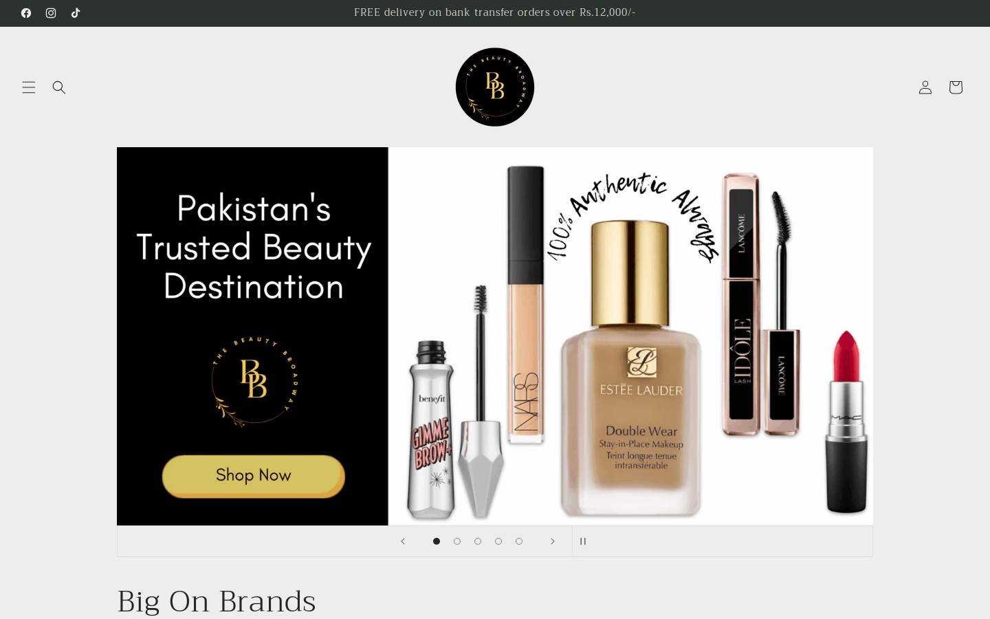 thebeautybroadway.com homepage screenshot