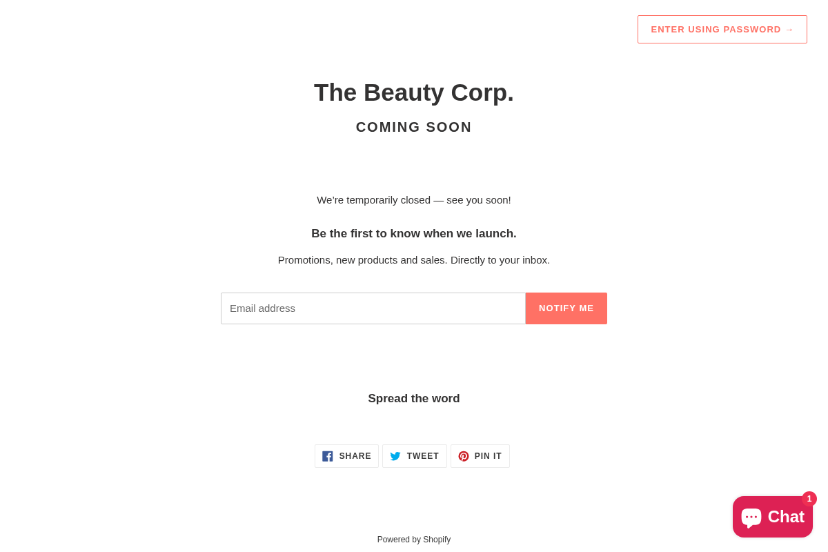 thebeautycorp.com homepage screenshot
